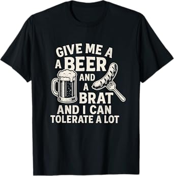Oktoberfest Beer and Brat Funny Bratwurst Bavarian Festival T-Shirt