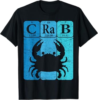 Crab Periodic Table Elements Seafood Crabbing Retro Crabber T-Shirt