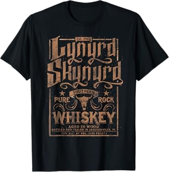 Lynyrd Skynyrd Whiskey Pure Southern Classic Rock Retro Logo T-Shirt