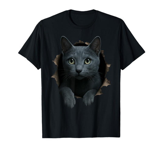 Russian Blue Cat Lovers Adorable Animal Pet Cat Owners Men Women Kids T-Shirt
