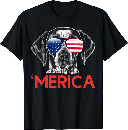 Merica German Shorthaired Pointer American Flag T-Shirt