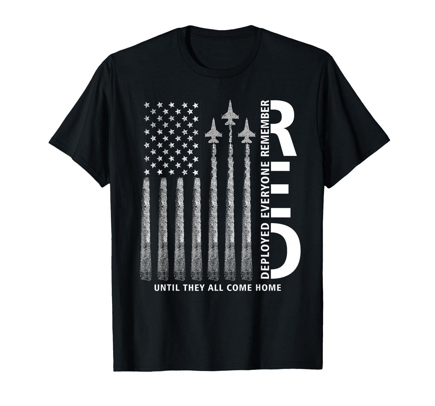 RED Friday Remember Everyone Deployed Military American Flag T-Shirt