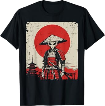 Alien Samurai Japanese Art Funny Ufo Ukiyoe Men Women Kids T-Shirt