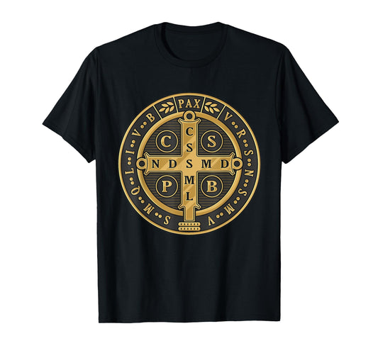Saint Benedict Medal Traditional Latin Catholic T-Shirt