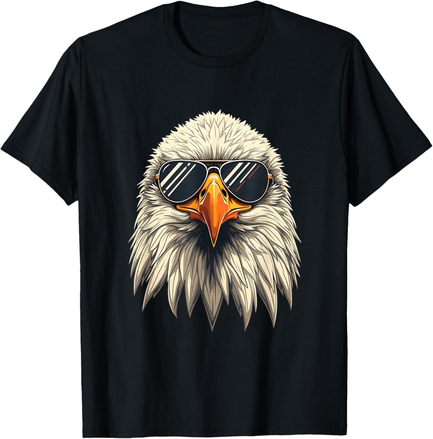 Cool Bald Eagle with Sunglasses Women Men Kids Funny Eagle T-Shirt