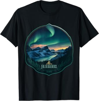 Fairbanks Retro US Northern lights Alaska Vintage parks T-Shirt