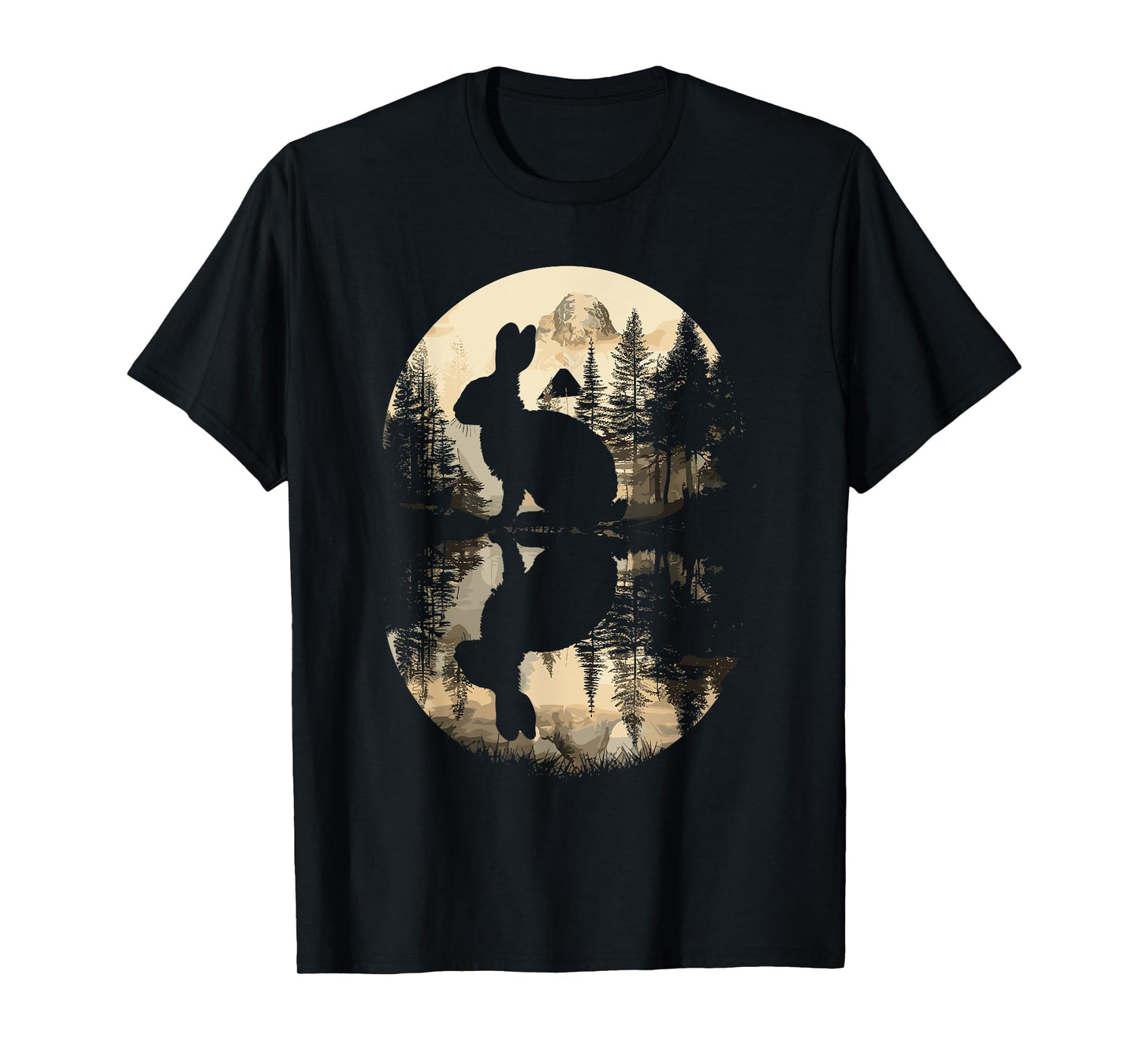Rabbit Reflection Cute Bunny Nature Wildlife T-Shirt