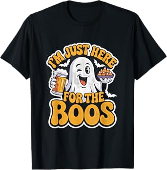 I'm Just Here for The Boos Ghost Funny Halloween Beer Lover T-Shirt