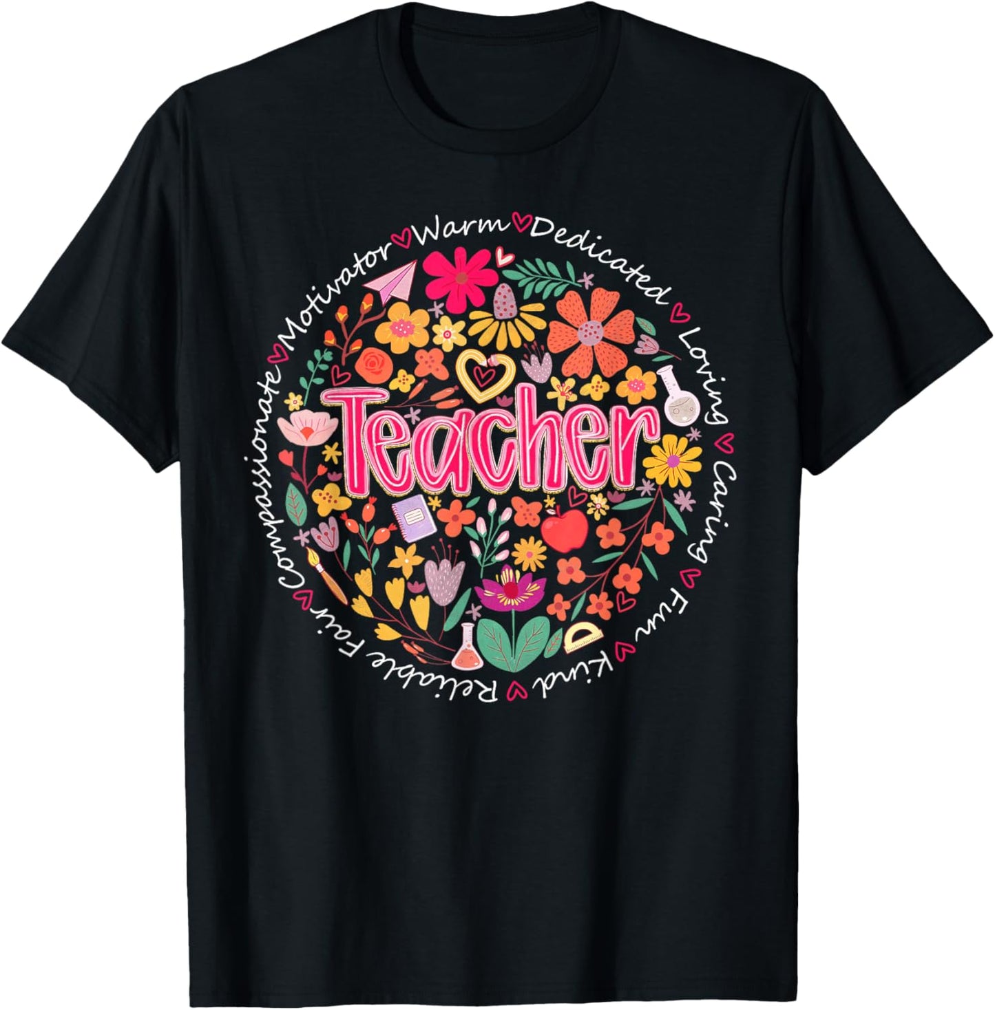 Teach Love Inspire Wildflower Teacher Funny Back To School T-shirt by TeeBrew