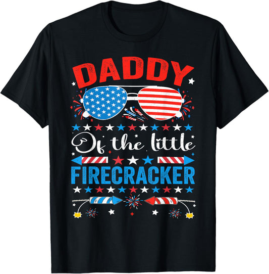 4th Of July Birthday Daddy Of The Little Firecracker T-shirt