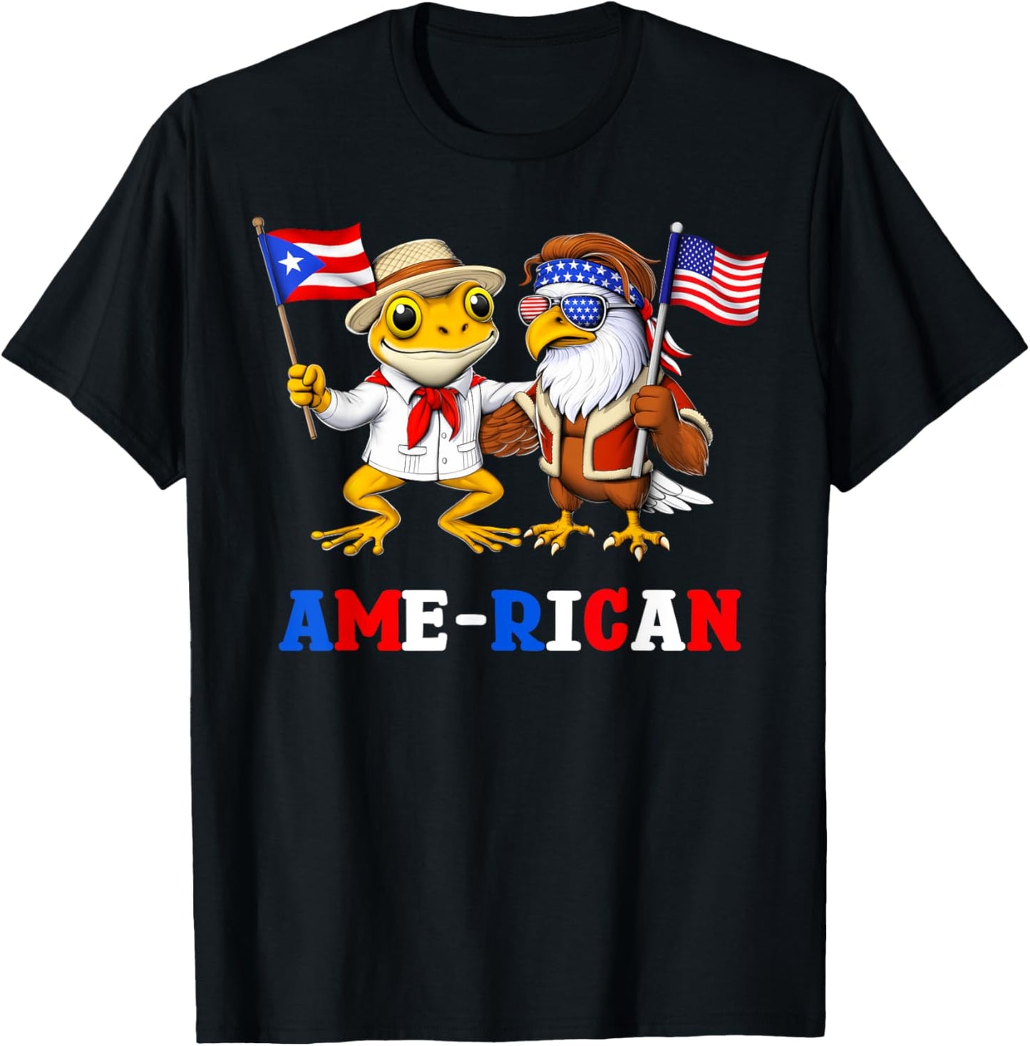American Puerto Rican Proud Boricua Puerto Rico USA Flag T-Shirt