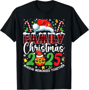 Family Christmas 2025 Matching Squad Santa Elf Funny Xmas T-Shirt