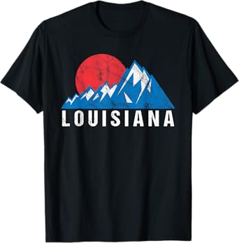 Retro Vintage Louisiana USA Mountains T-Shirt