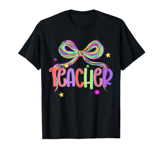 Teacher Appreciation Back to School Coquette Bow Teaching T-Shirt
