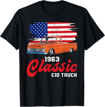 1963 63 c10 truck American Flag T-Shirt