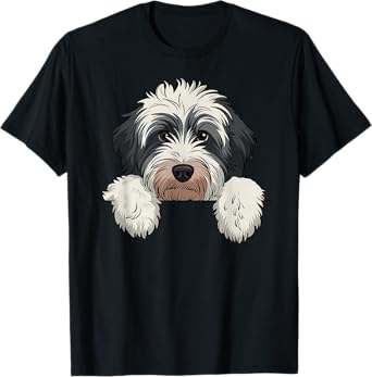 Cute Bernedoodle Peeking Doodle Puppy Dog Lover Men Women T-Shirt