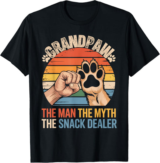 Grandpaw The Myth The Snack Dealer dog grandpa,father's day T-Shirt