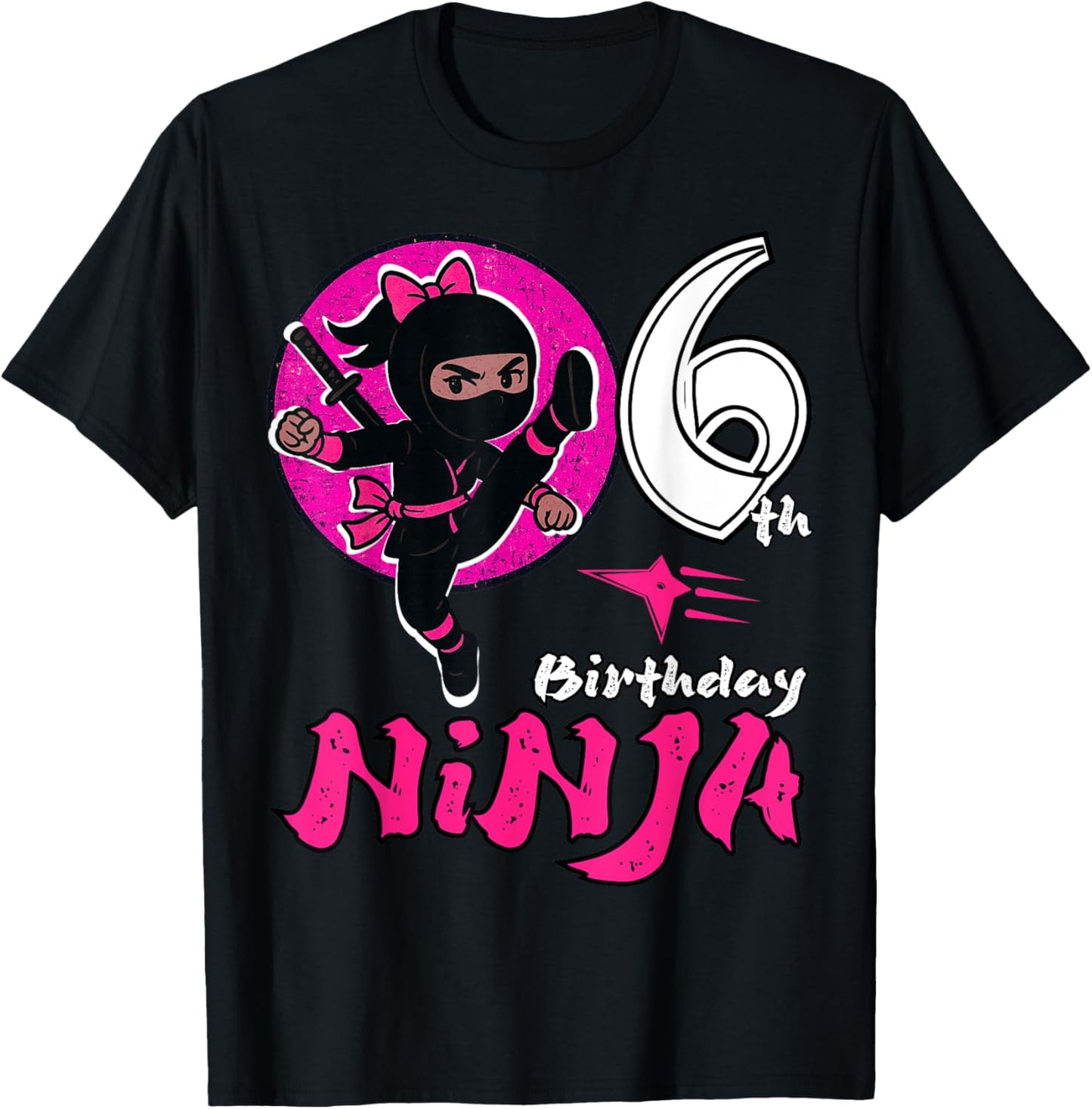 Birthday Ninja 6 year old Girl Funny Ninja 6th Birthday T-Shirt
