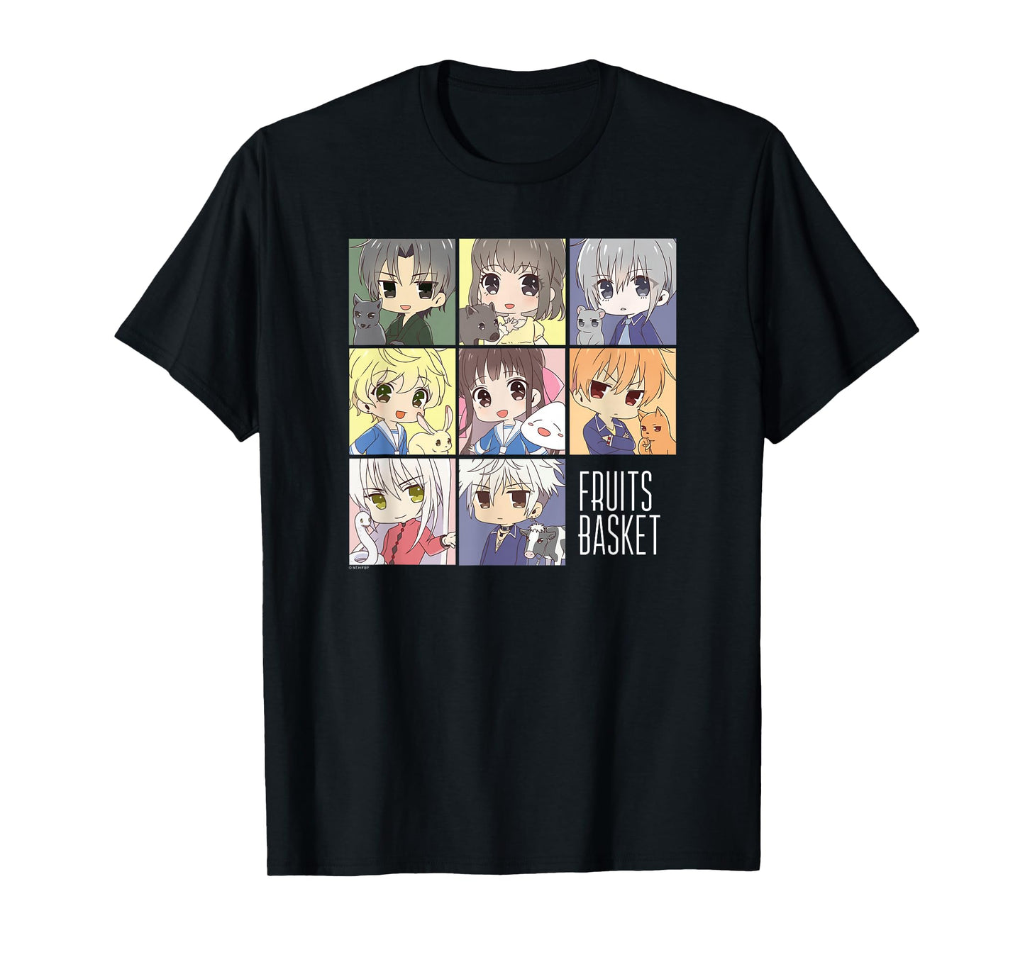 Fruits Basket Pastel Chibi Character Grid Anime T-Shirt