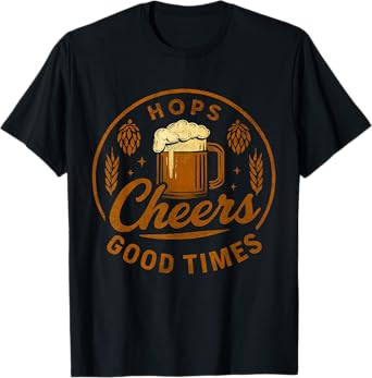 Cheers & Hops – Vintage Beer Mug Design T-Shirt