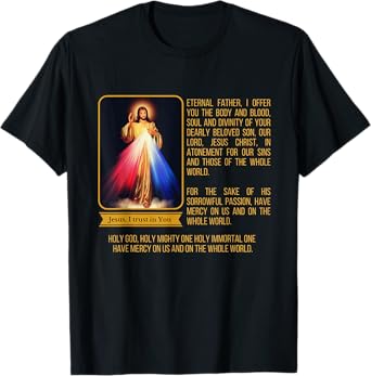 Divine Mercy Jesus Image Chaplet Novena Prayer Catholic T-Shirt