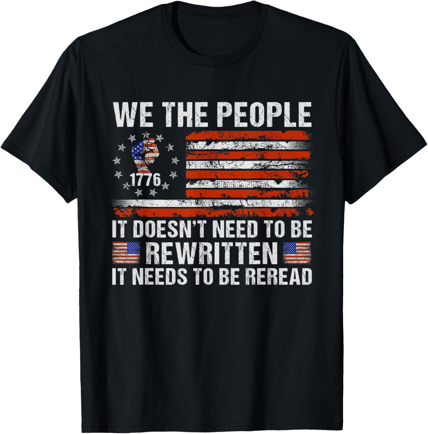 We The People American Flag Patriotic 1776 USA Retro Gifts T-Shirt