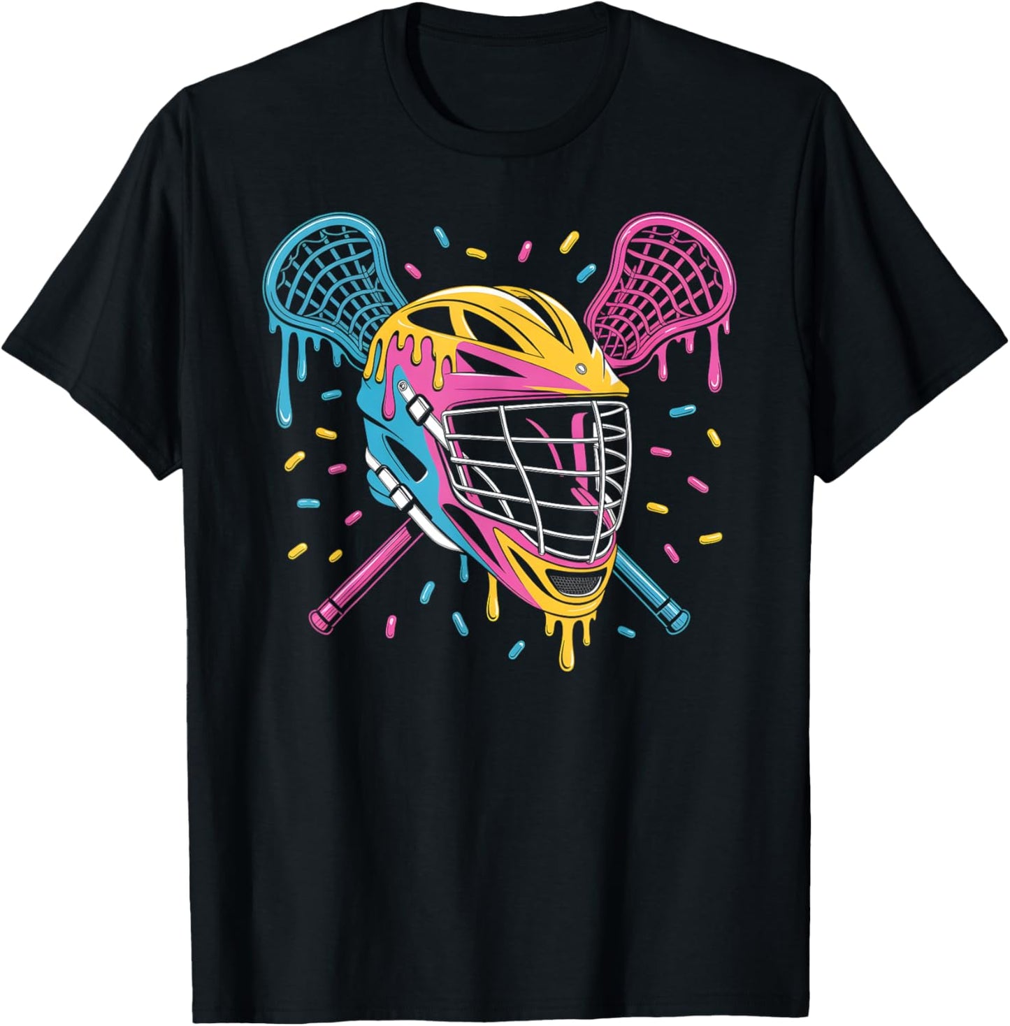 Lacrosse Ice Cream Drip Lax Boys Helmet Stick Youth Players T-Shirt