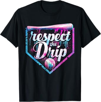 Baseball Drip Ice Cream Dripping Respect The Drip Boys Teen T-Shirt
