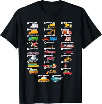Truck Construction Vehicles ABC Boys Men Women Toddler T-Shirt