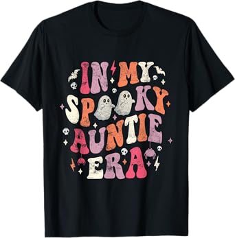 In My Spooky Auntie Era Funny Ghost Auntie Halloween T-Shirt