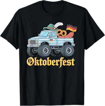 Oktoberfest Monster Truck German Pretzel Sausage Costume T-Shirt