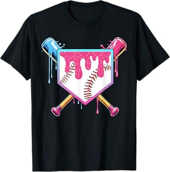 Baseball Drip For Boys Ice Cream Drip Youth Boys Baseball T-Shirt