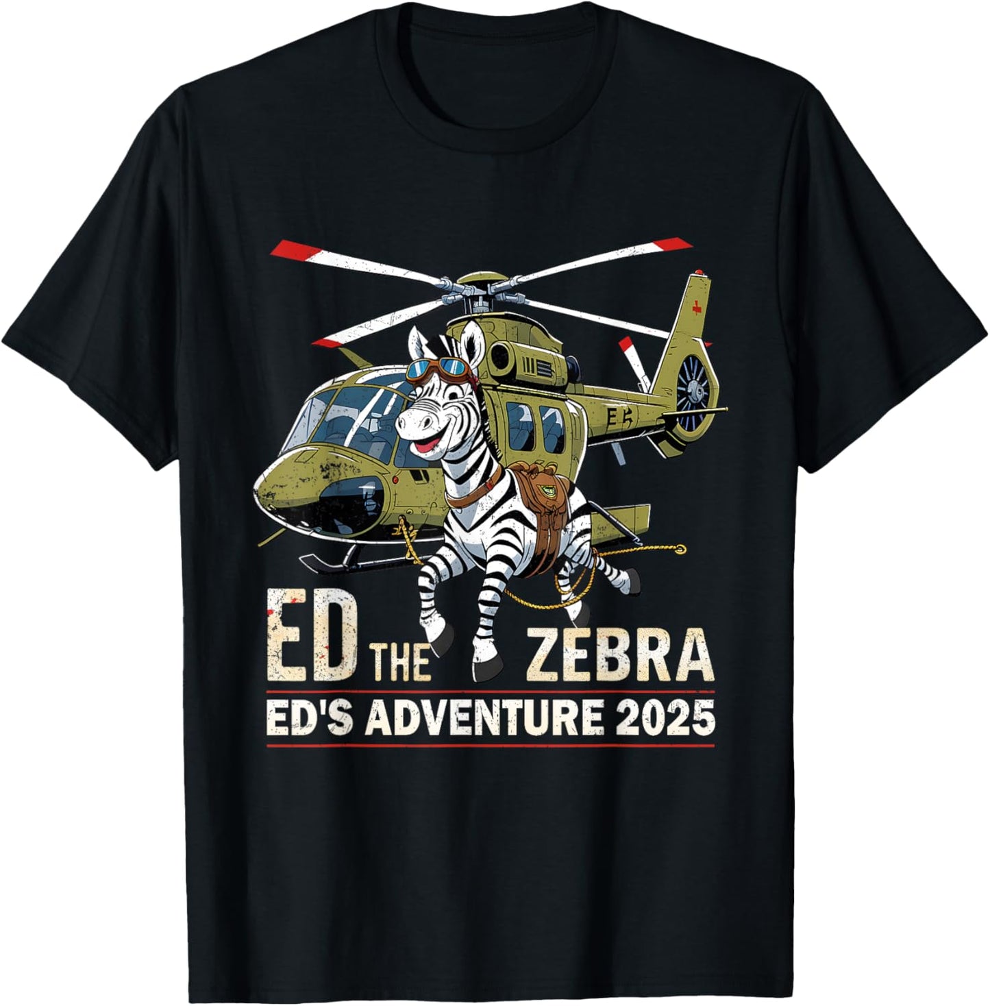 Funny Ed The Zebra 2025 Adventure Retro Vintage T-Shirt