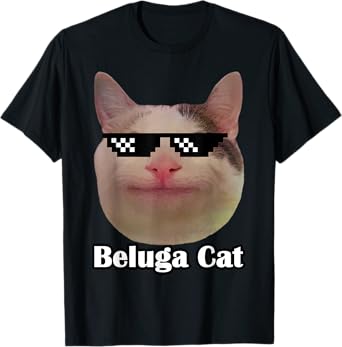 Beluga Cat for Cat Lovers Cat Moms Cat Dads T-Shirt for Men Women Girls Kids
