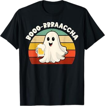 Retro Boo-Racha Halloween Cute Ghost Boo Beer Drinking Funny T-Shirt