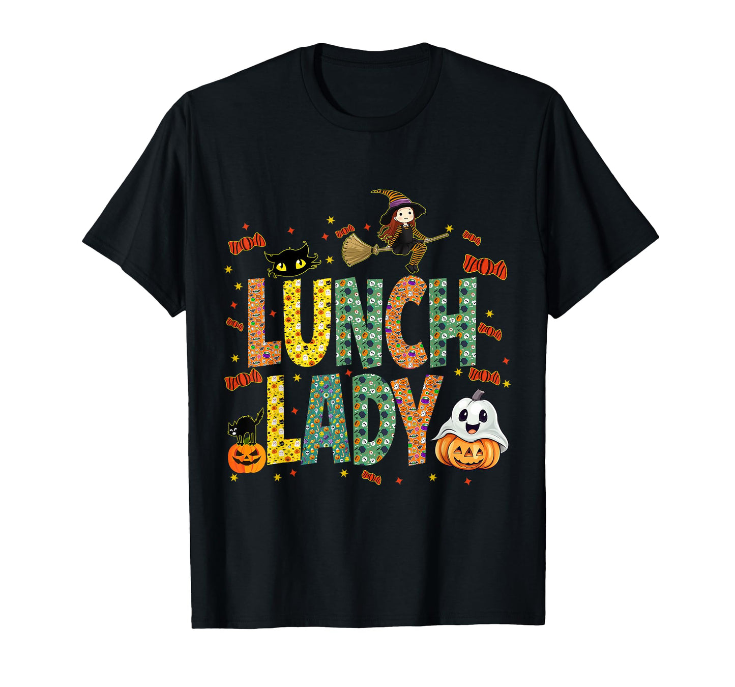 Halloween Lunch Lady Cafeteria Spooky Lunch Lady Halloween T-Shirt