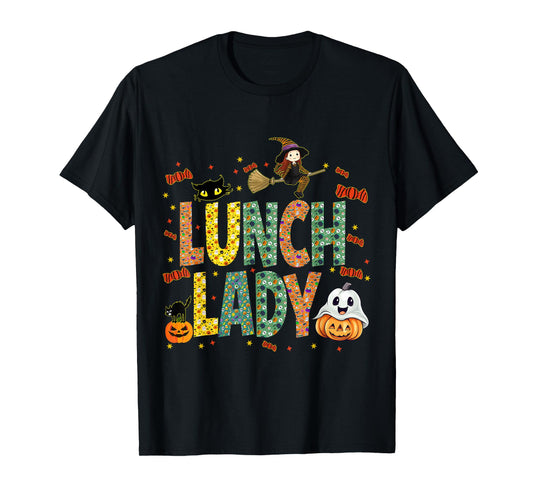 Halloween Lunch Lady Cafeteria Spooky Lunch Lady Halloween T-Shirt