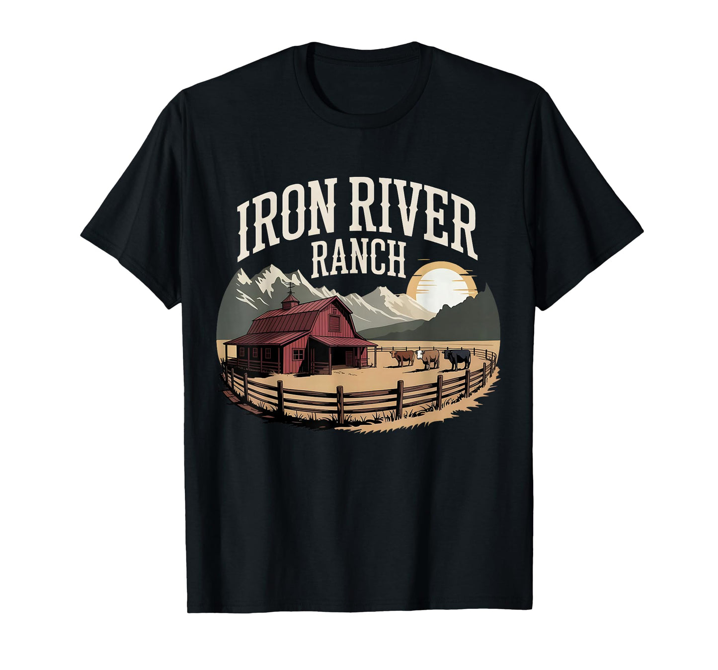 Iron River Ranch Western Farm Cattle Livestock Horse Fans T-Shirt