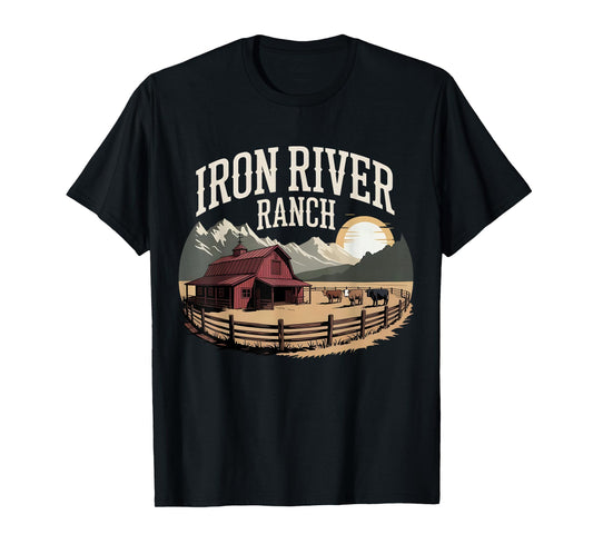 Iron River Ranch Western Farm Cattle Livestock Horse Fans T-Shirt