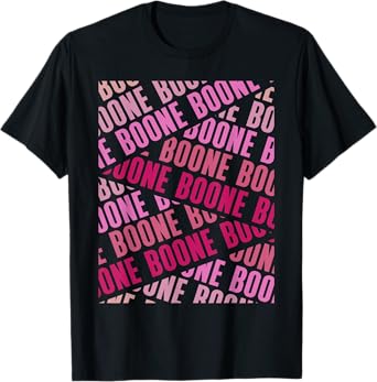 Diagonal Boone Pattern Boone Pink T-Shirt