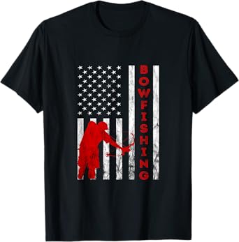 Bowfishing American Bowfisher USA Fish Bow Hunting Flag T-Shirt