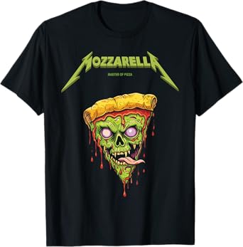 Mozzarella Masters of Pizza Foodie Zombie Slice, Pizza Lover T-Shirt