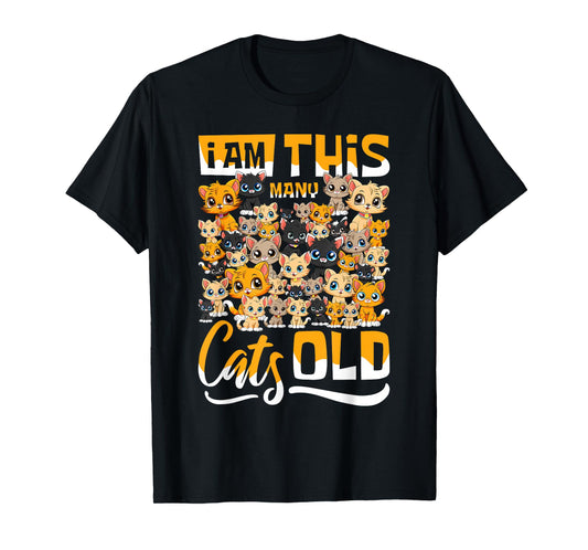 Fortieth Birthday - 40th Forty Years Old Birthday 40 Cats T-Shirt