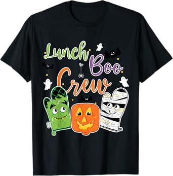 Funny Lunch Lady Boo Crew Halloween School Cafeteria Staff T-Shirt
