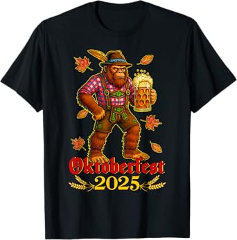 Oktoberfest 2025 Bigfoot Alpine Hat Germany Beer Festival T-Shirt
