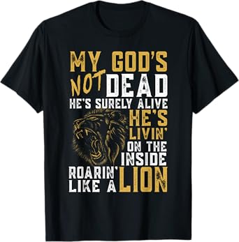 My God's Not Dead Lion Christian Christ Cross Faith T-Shirt