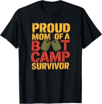 Mom of a Boot Camp Survivor Military Graduation T-Shirt