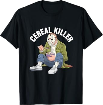 Cereal Killer Funny Halloween Horror Movie Masked Man T-Shirt