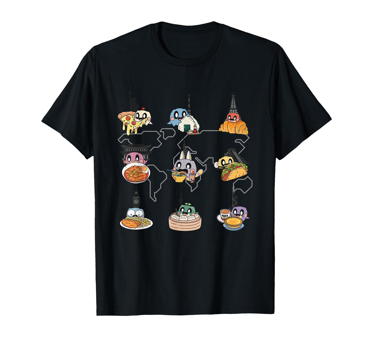 International Flavours by Dinobean Studios Cute Black Print! T-Shirt