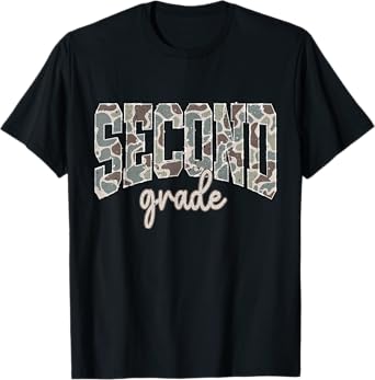 Retro Second Grade Back To School Boy Old Camo 2nd Grade Kid T-Shirt